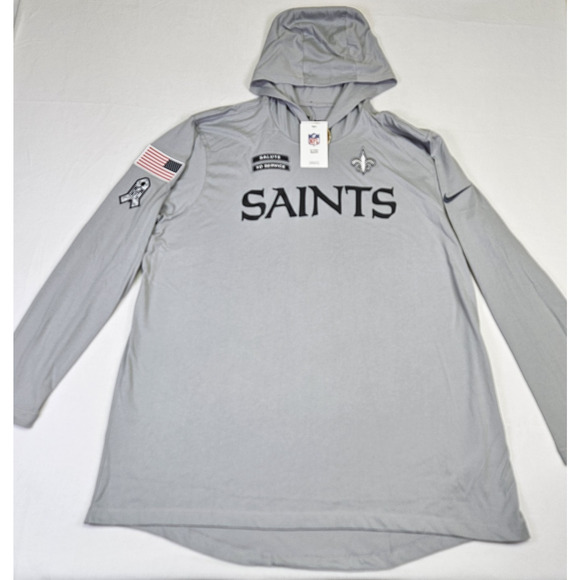 NFL Nike New Orleans Saints Men XXL Salute To Service Lightweight Hoodie T-Shirt - Picture 16 of 16